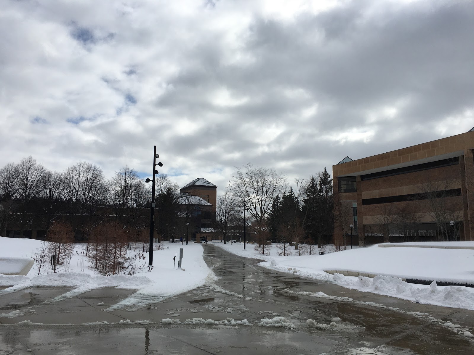 Campus in the snow