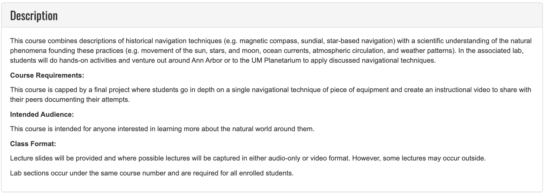 EARTH 240 course description