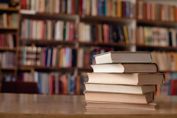 stack of books on a table