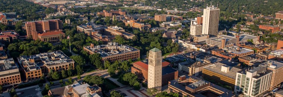 Aerial photo of campus