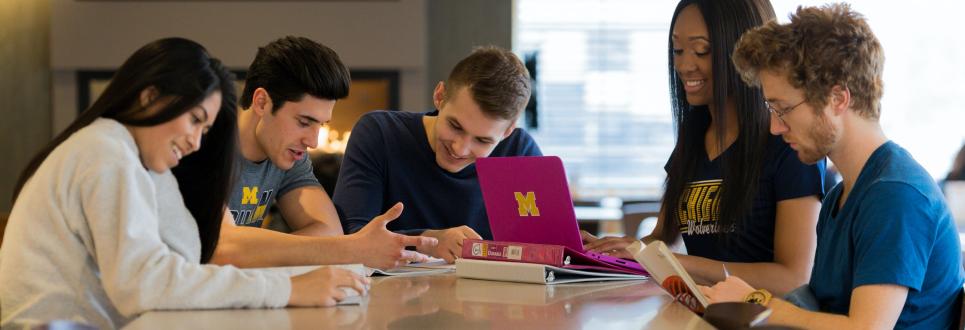 A group of students working together