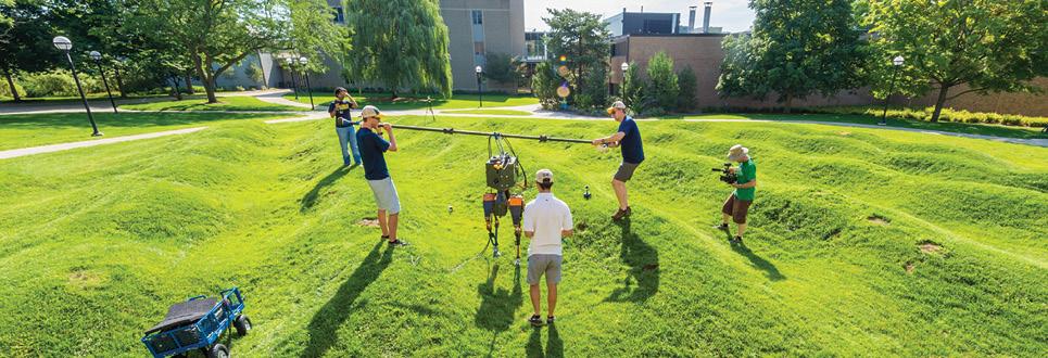 Students test a robot